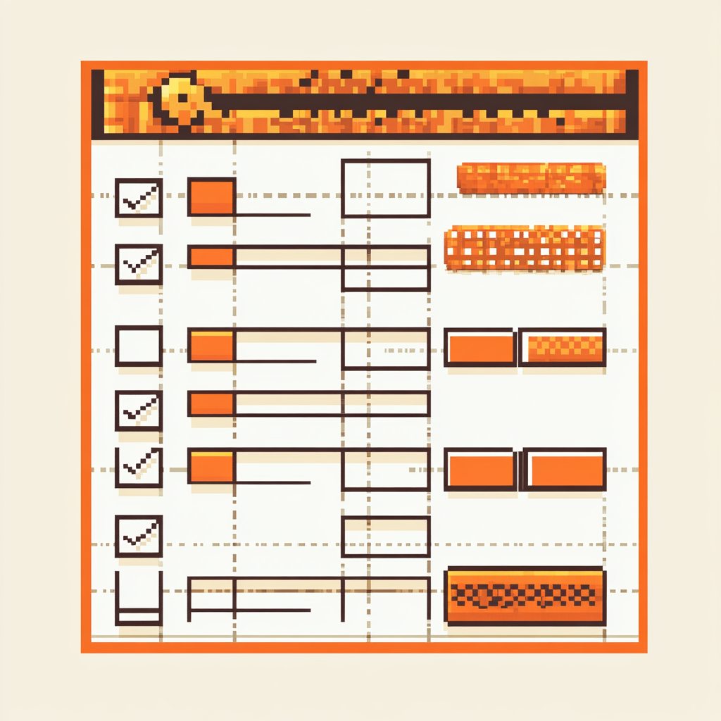 Vibrant retro video game task list template design.