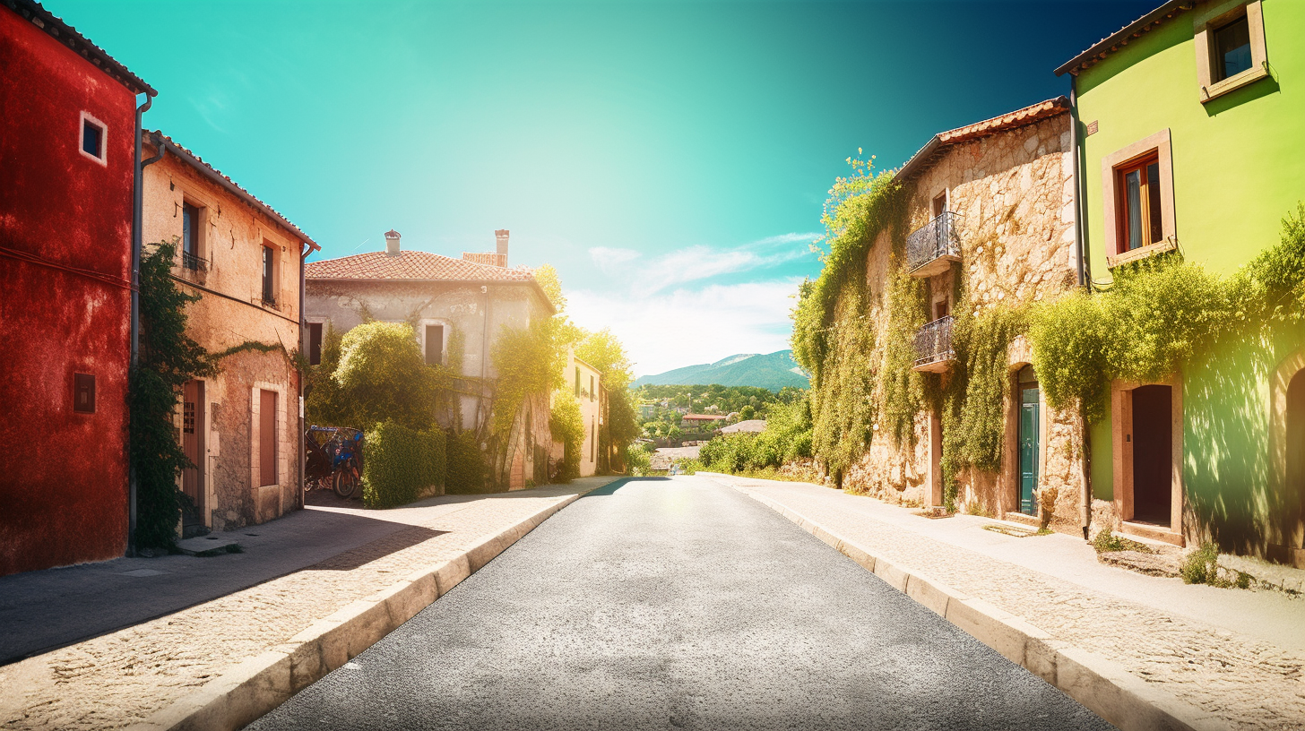 Vibrant village landscape for stunning PowerPoint background