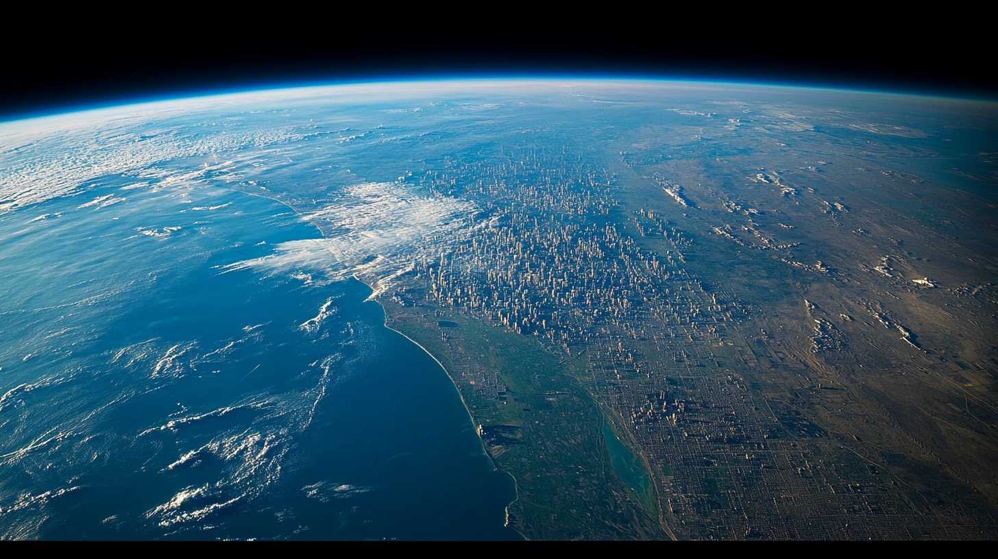 View of Earth from Space: Chicago to West Coast