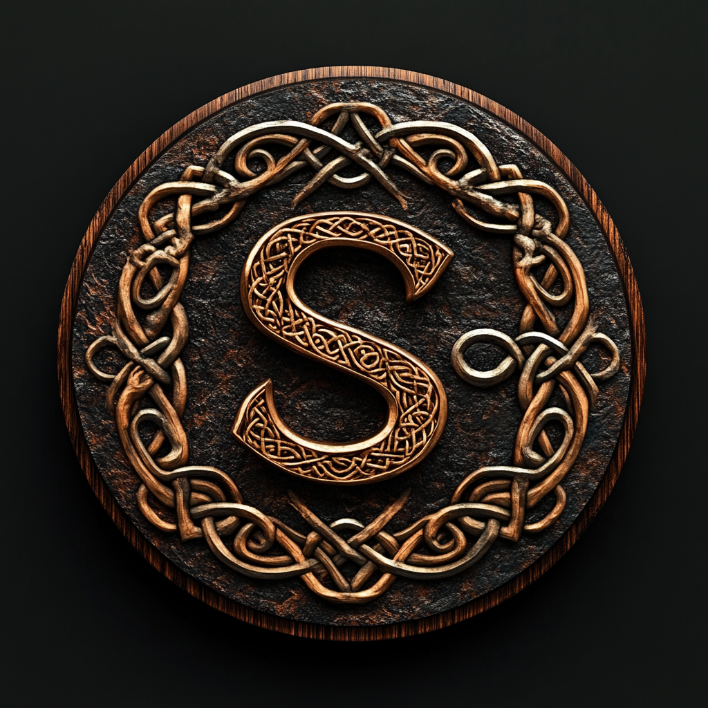 Viking-inspired S and C Logo with Sacred Geometry