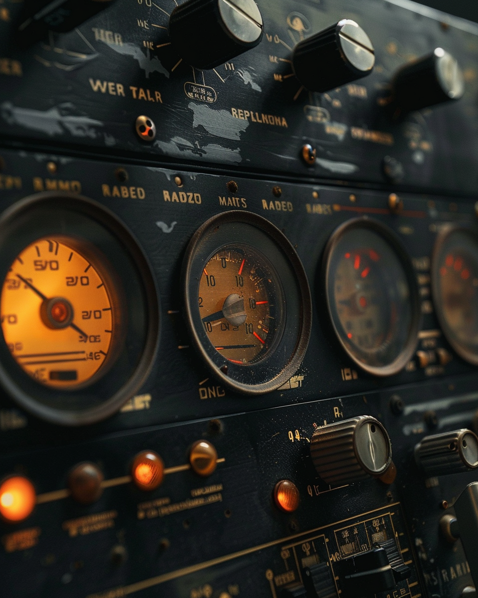 Vintage Drum Machine on Black Background, 70s Style