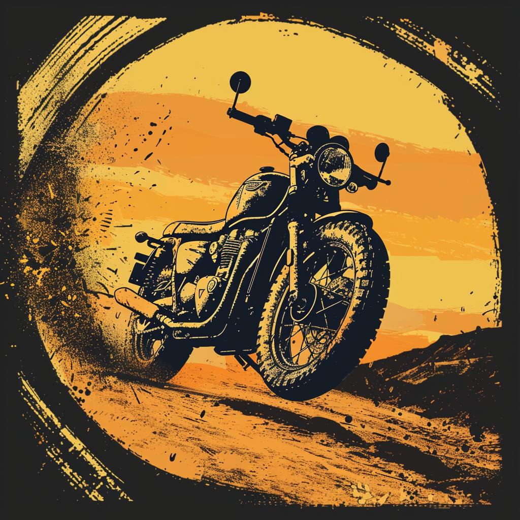 Vintage Scrambler Logo on Grungy Italian Background