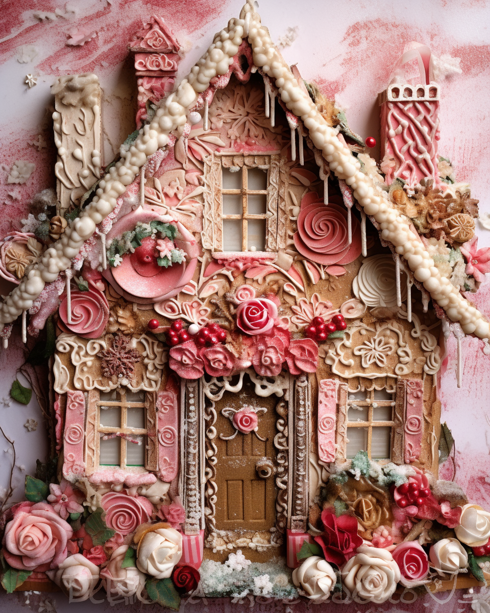 Vintage Style Christmas Gingerbread House Scrapbook