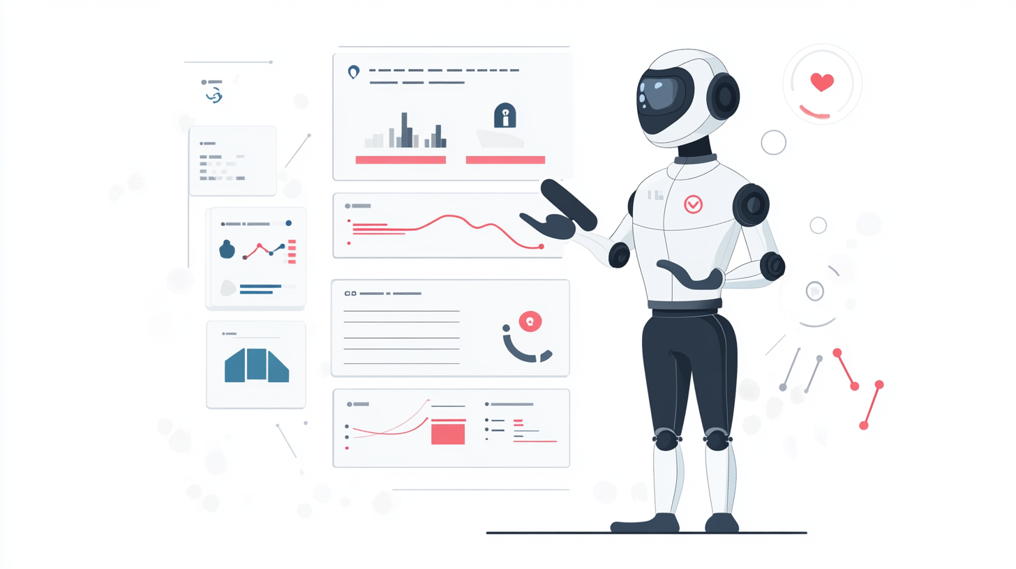 Visual representation of AI assistant extracting key data points.