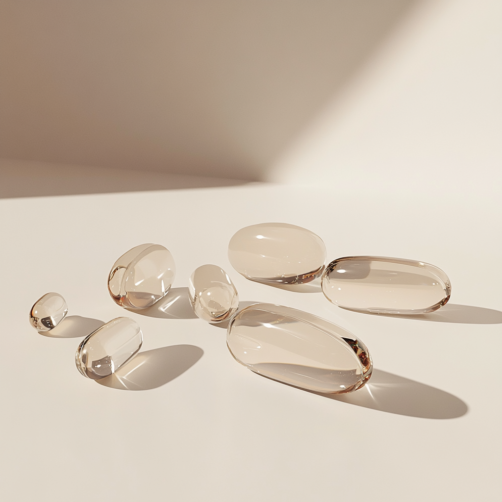 Vitamins in Clear Capsules: 3D Render Art