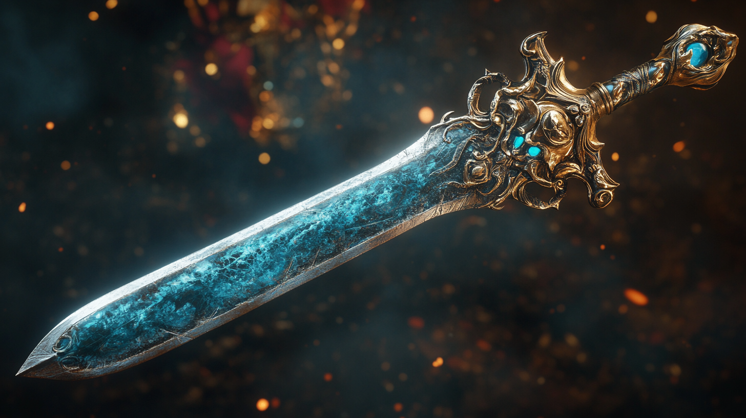 Vivid 4k fantasy weapon for D&D loot.