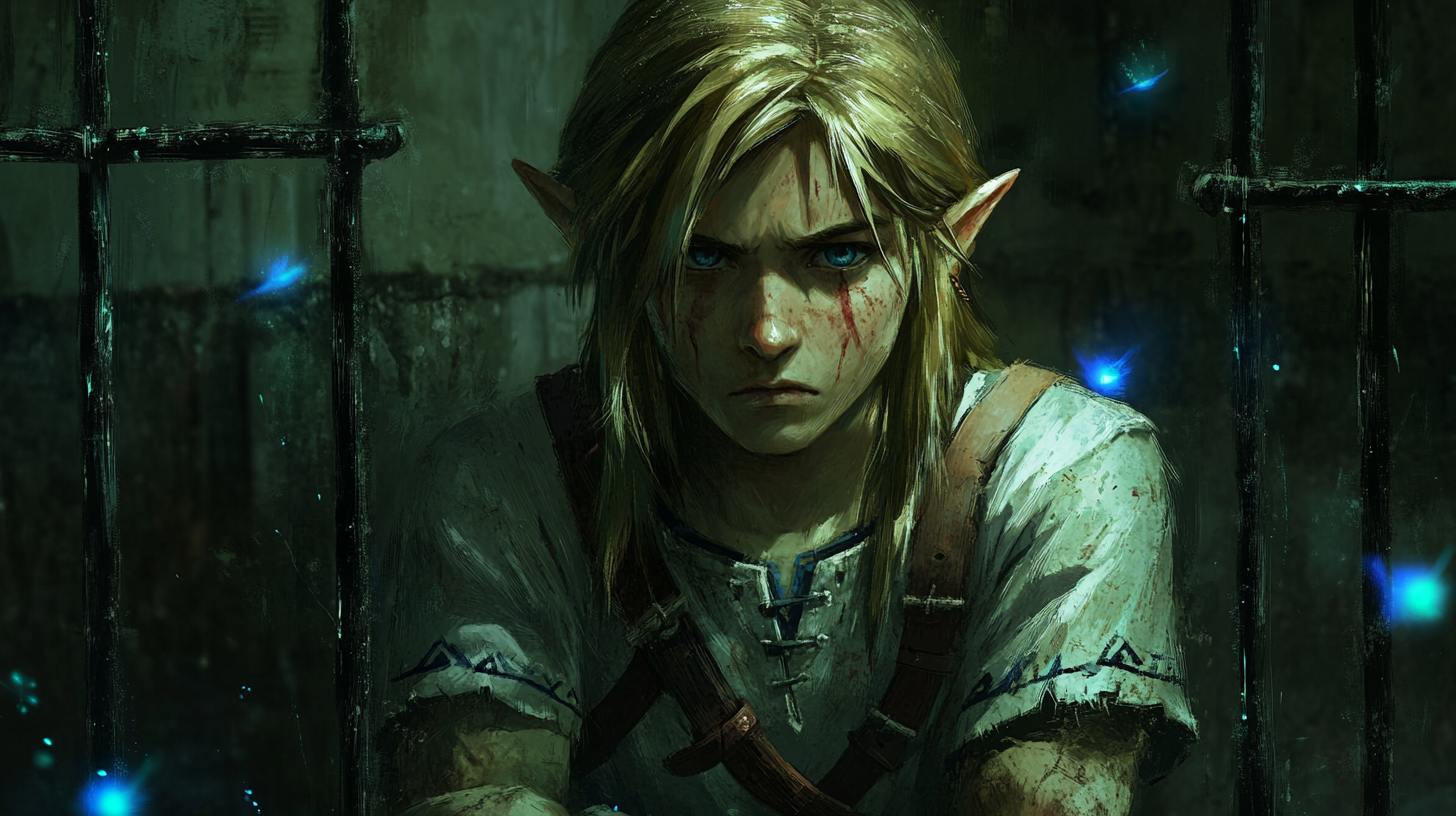 Vulnerable Link Imprisoned in Dark Dungeon with Fireflies