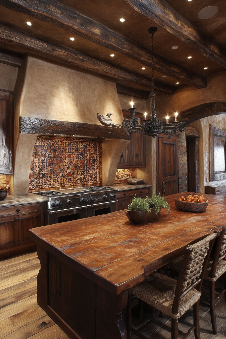 Warm Earth Tone Kitchen Design With Terracotta Decor