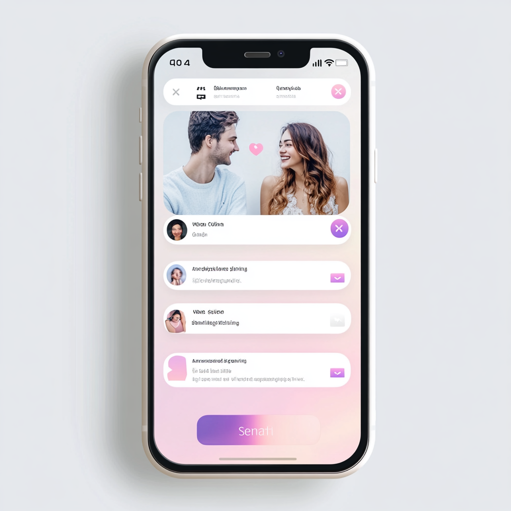 WeChat-inspired dating app chat design with soft gradients.