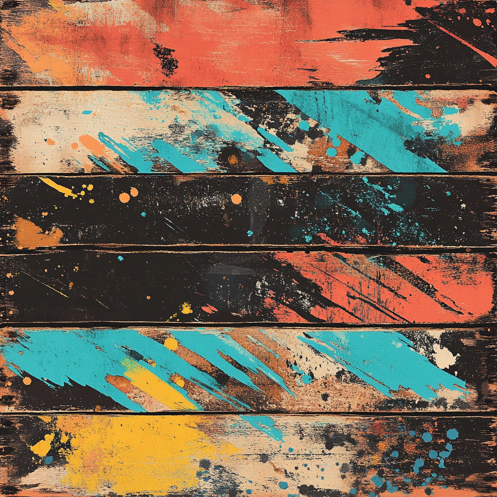 Weathered wooden crate design with Cuban colors for printing.