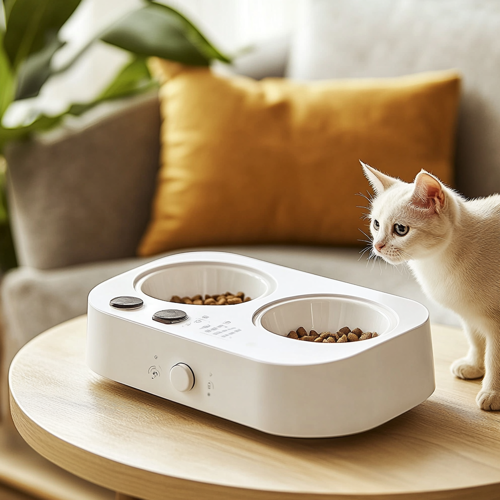 White Automatic Feeder for Cats and Dogs Sale Photos 