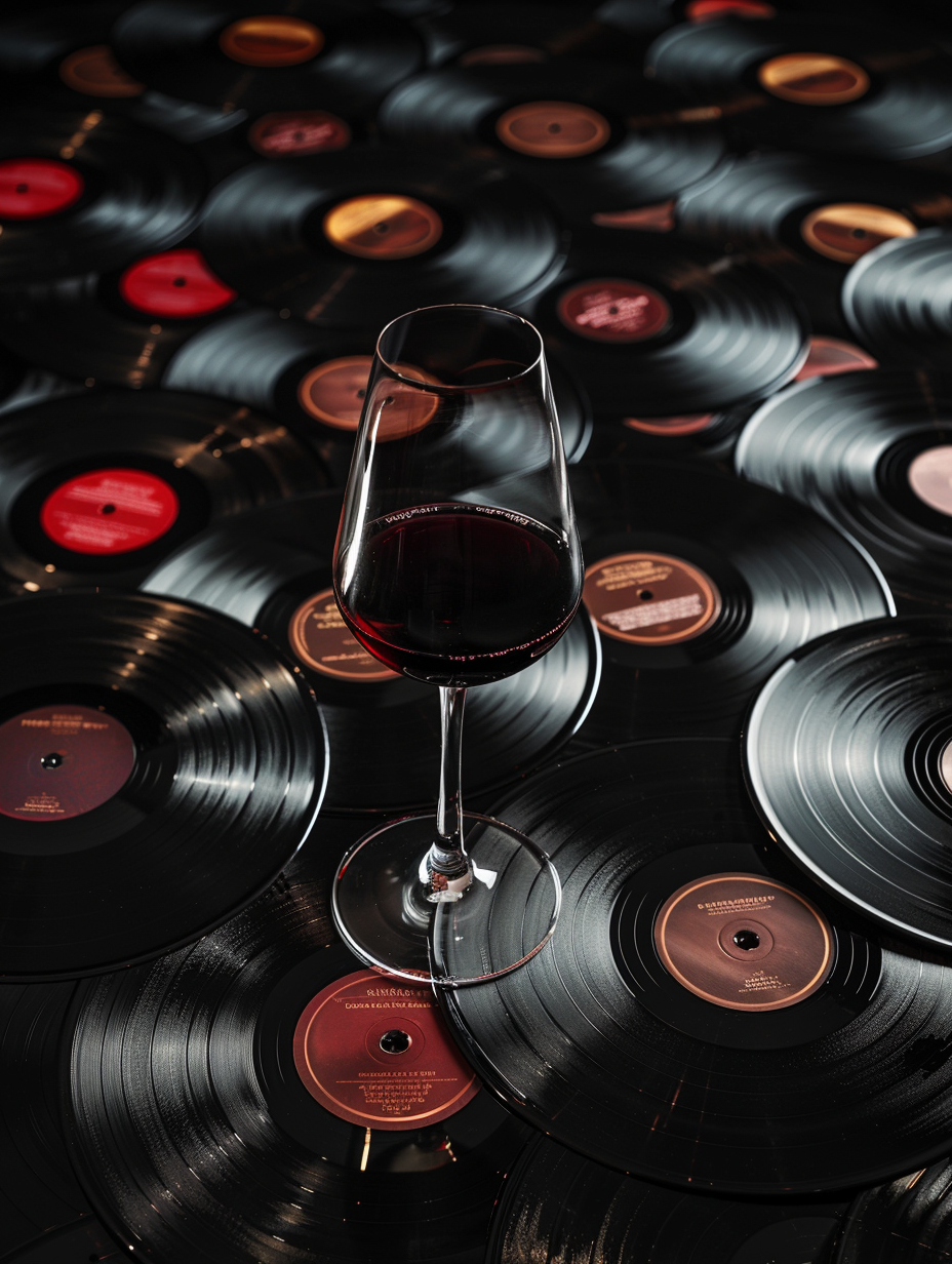 Wine Glass & Vinyl Records in Cinematic 8K