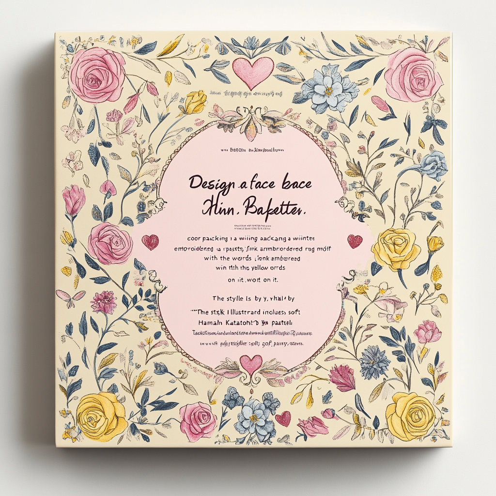 Winter-themed face box with pastel hues and floral motif