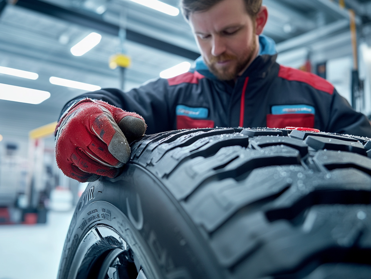 Man Installing Winter tires