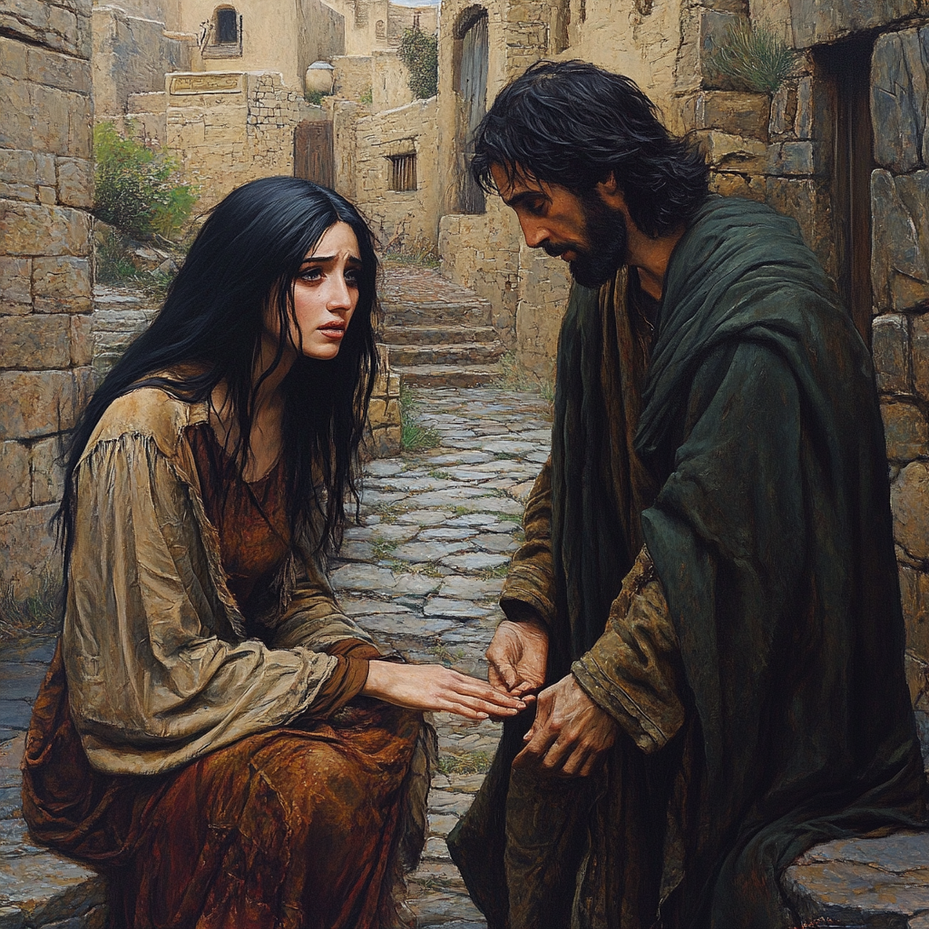 Woman pleads to Jesus, he ignores her completely.