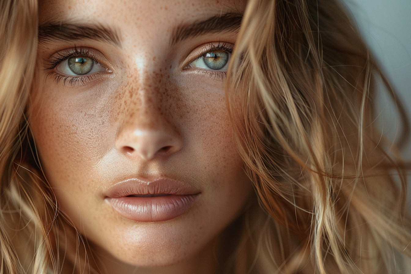 Woman with tan skin and dark blonde hair.