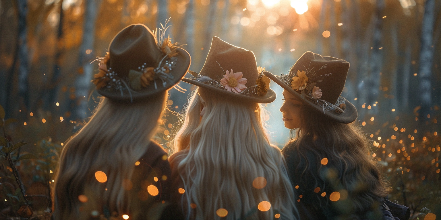 Womens' Witch Hat Bonfire Forest Fantasy Photo