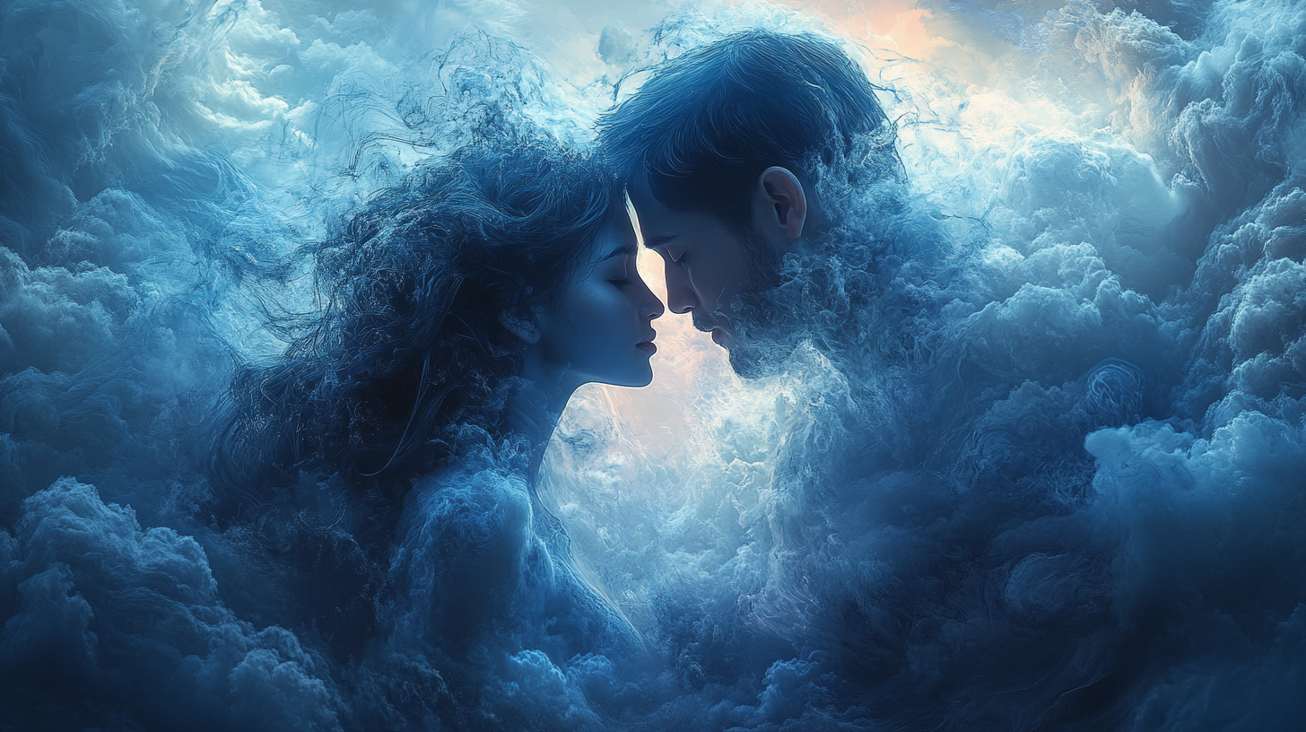 Worldly Embrace: Cloudy Photo Illustration Inspired by Tanya Shatseva