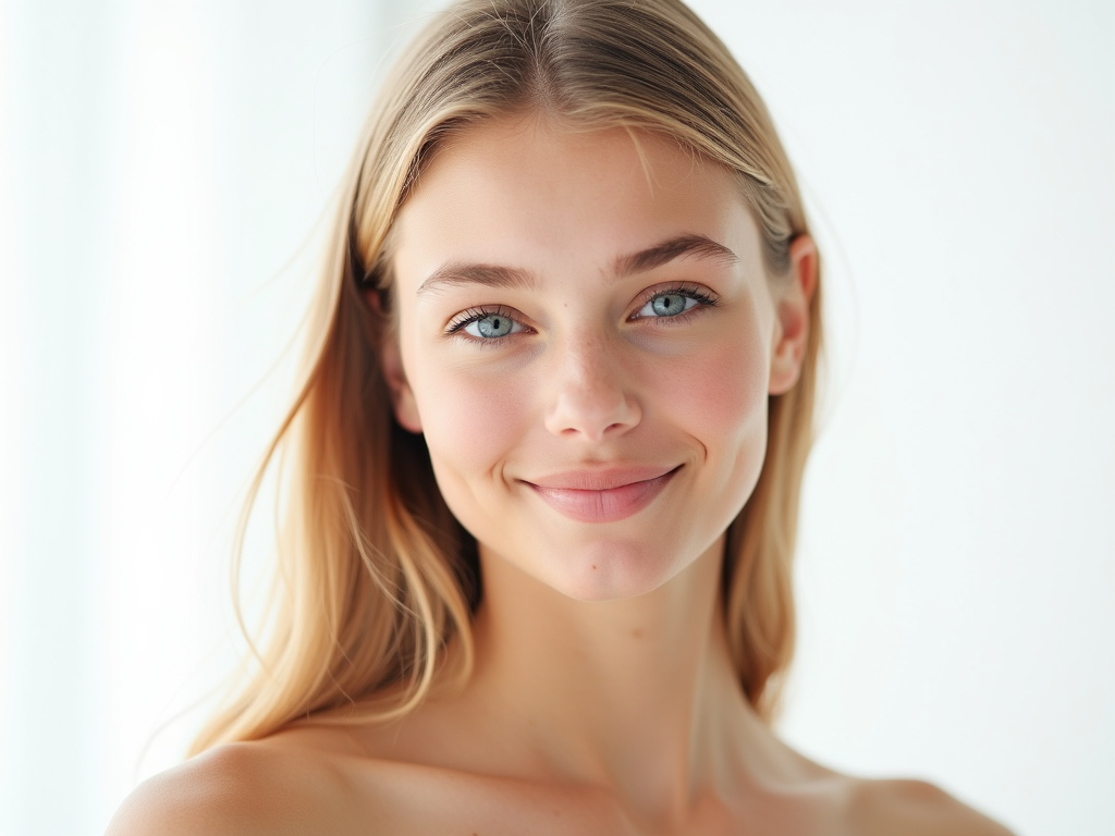 Young Girl's Full Body Portrait with Clean Skin