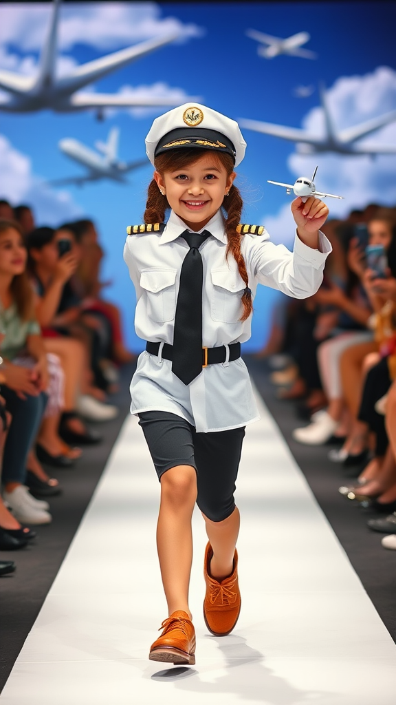 Young Pilot Walking Confidently on Runway Awaiting Adventure.