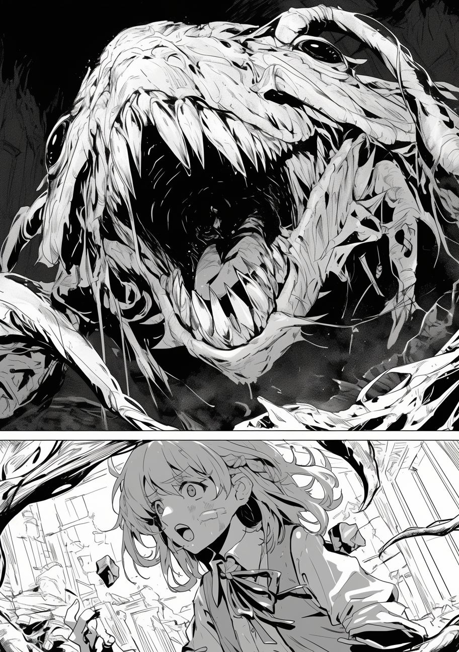 Yuzha Riko's Powerful Attack Defeats Monster in Manga