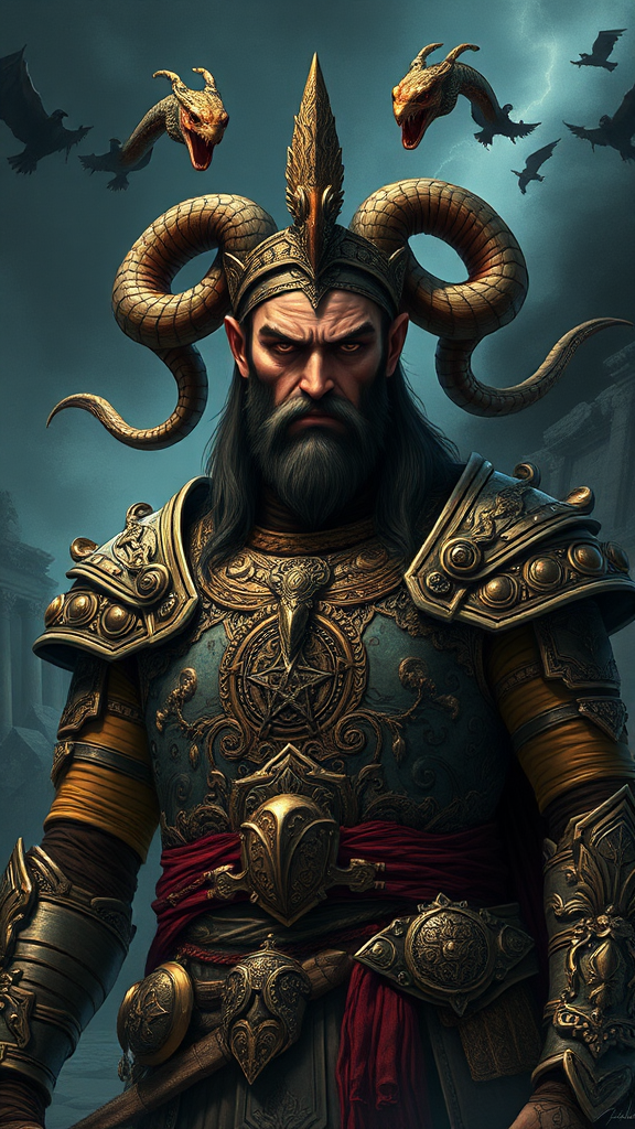 Zahhak, the Legendary Figure with Serpents for Arms.