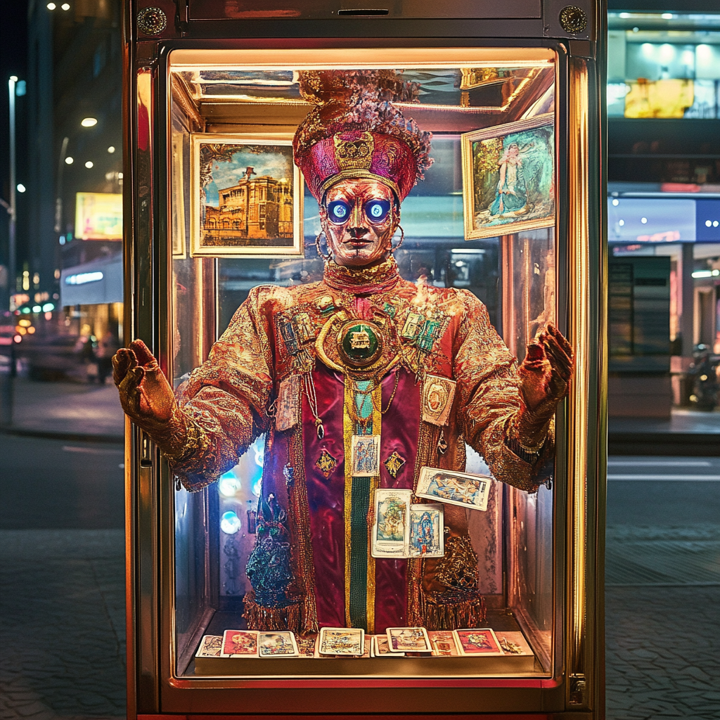 Zoltar fortune teller machine in David LaChapelle style.