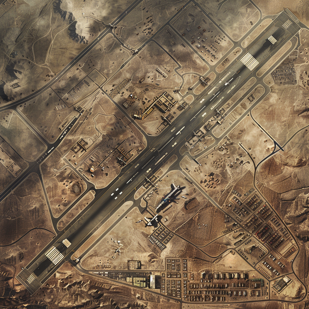 Top-down view of abandoned airfield