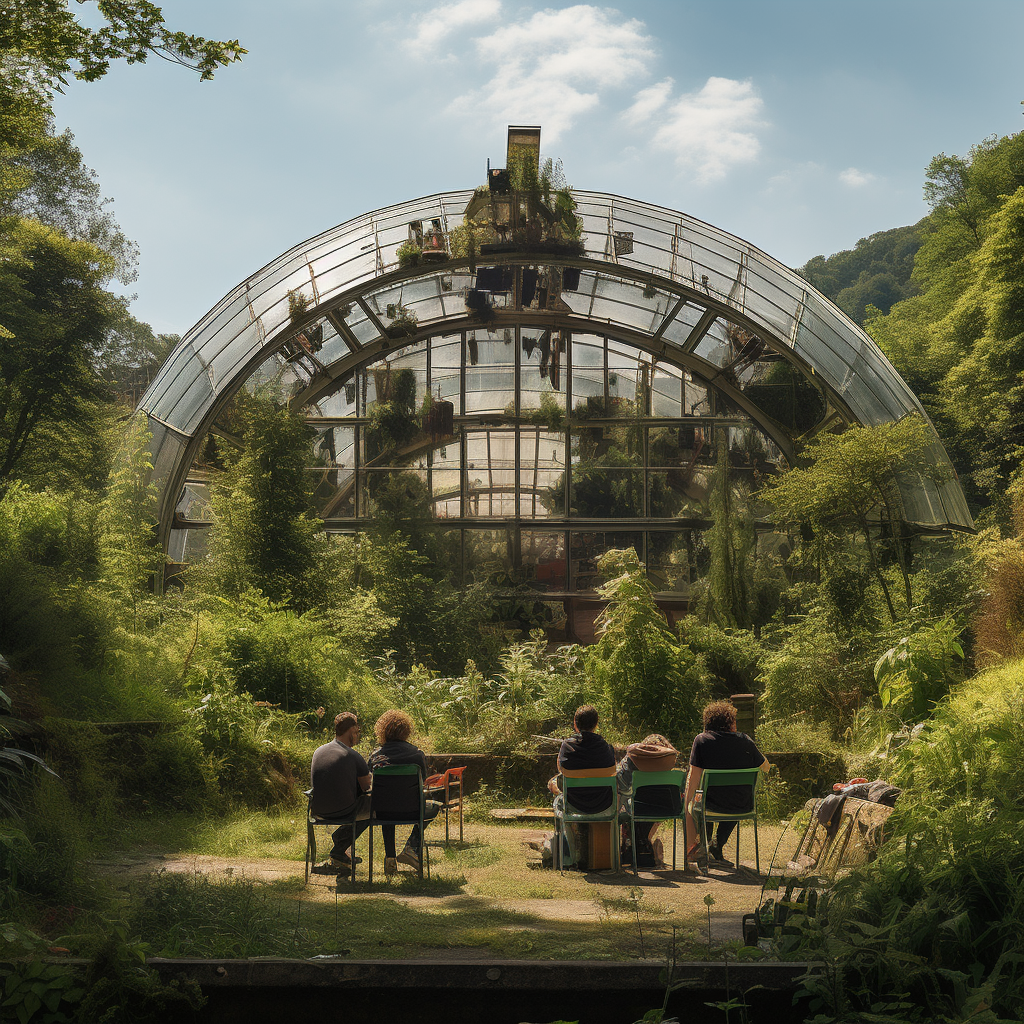 Abandoned greenhouse in Zaha Hadid style