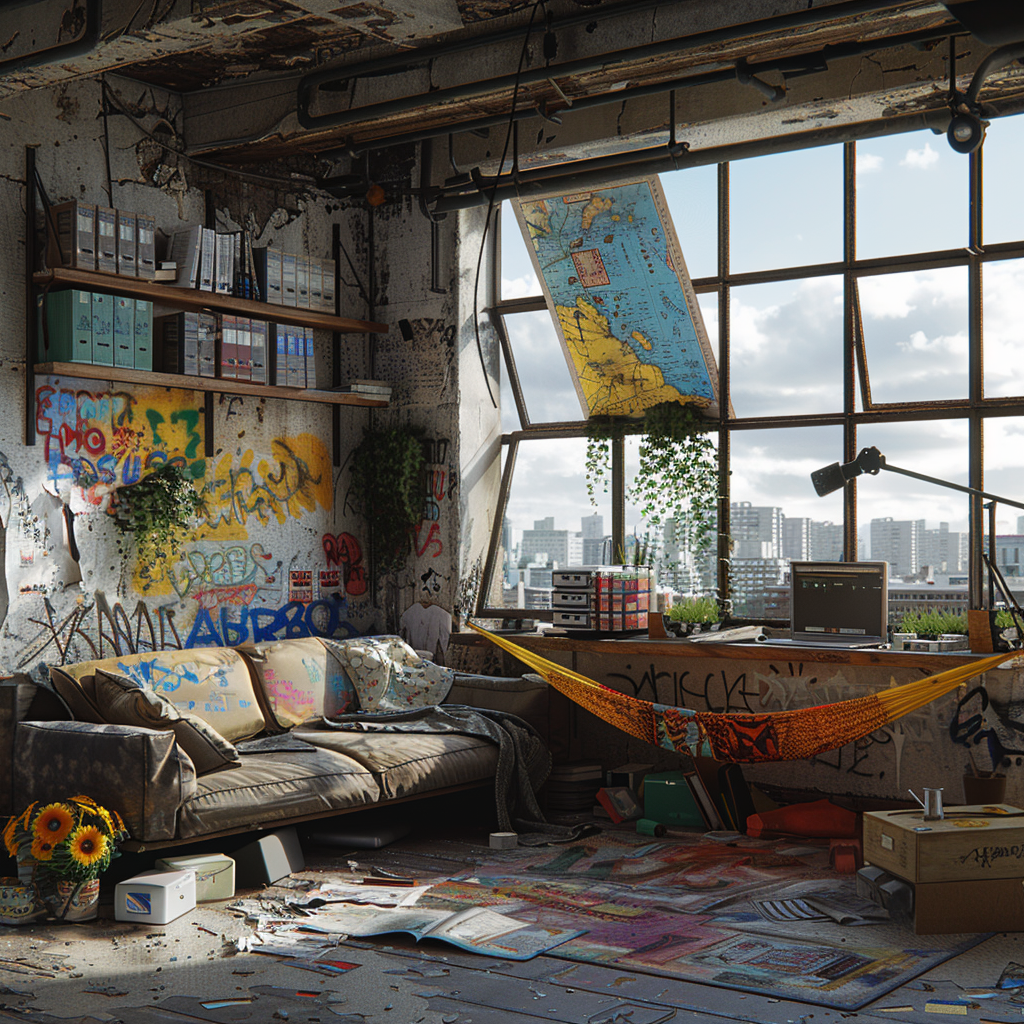 Abandoned Industrial Building Living Space