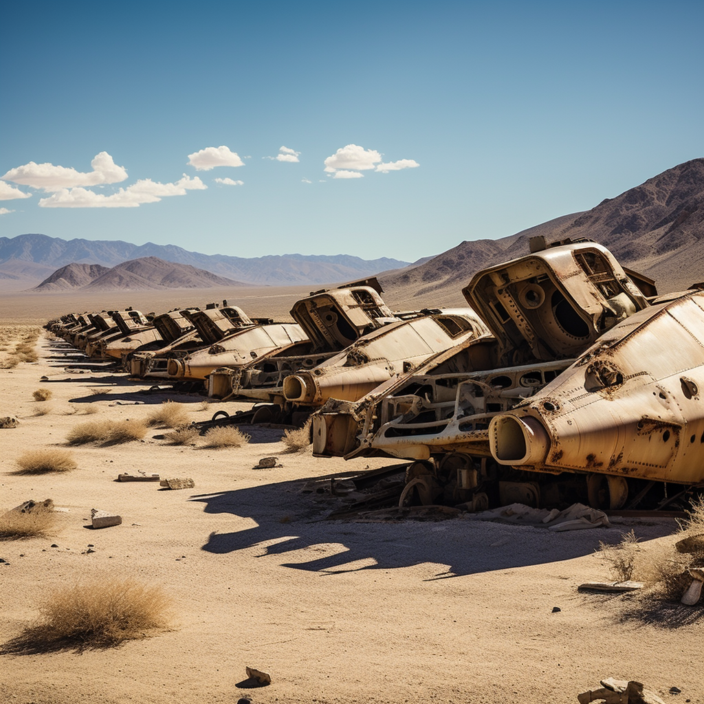 Abandoned drone vessel in Death Valley