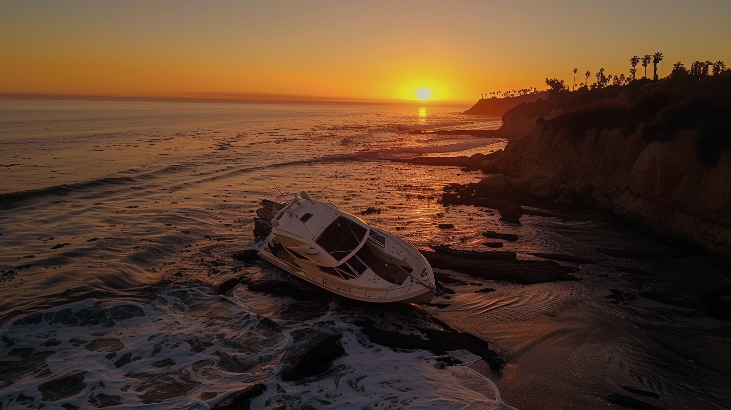 Sunlit Abandoned Ocean Yachts