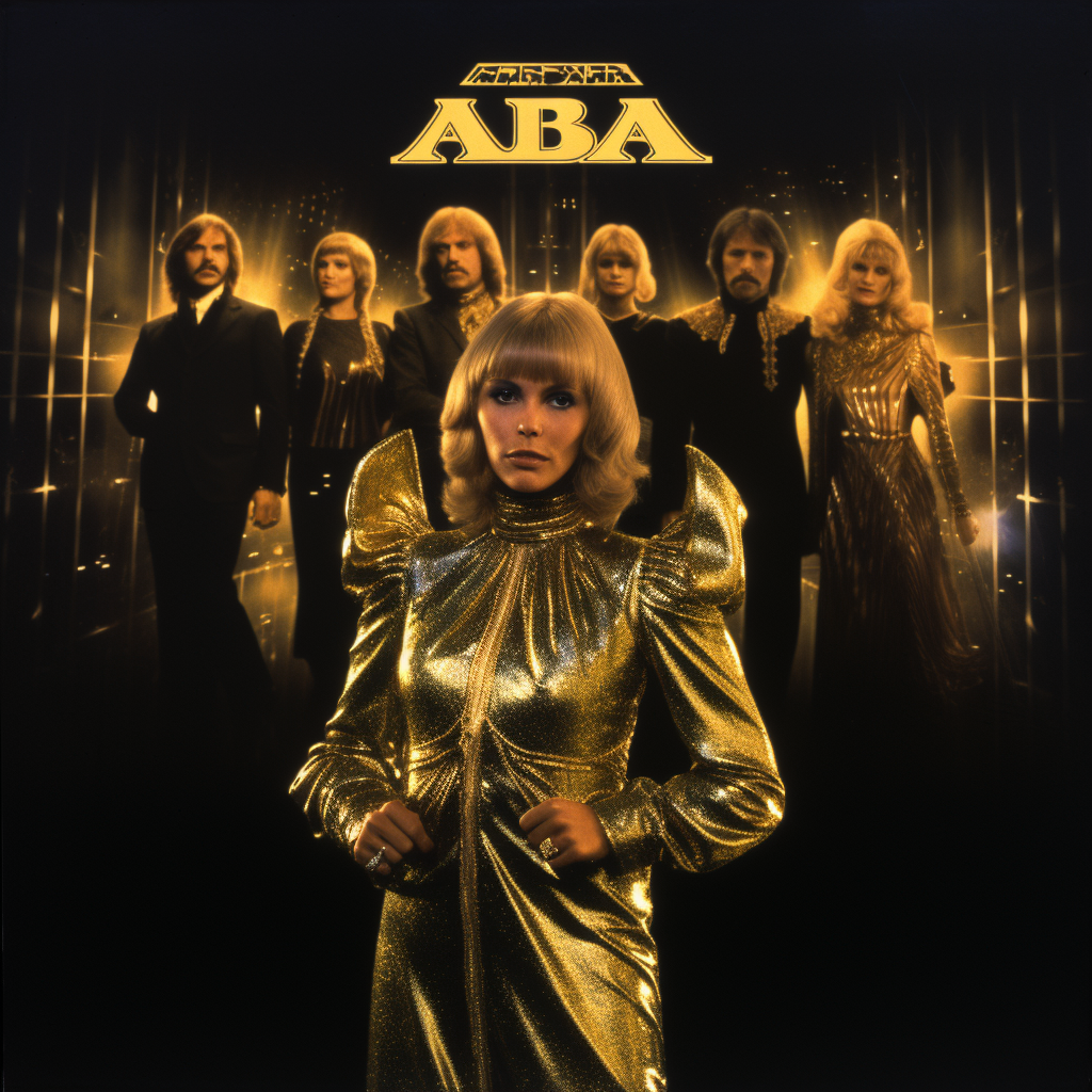 Abba Album Cover Gold Black Members