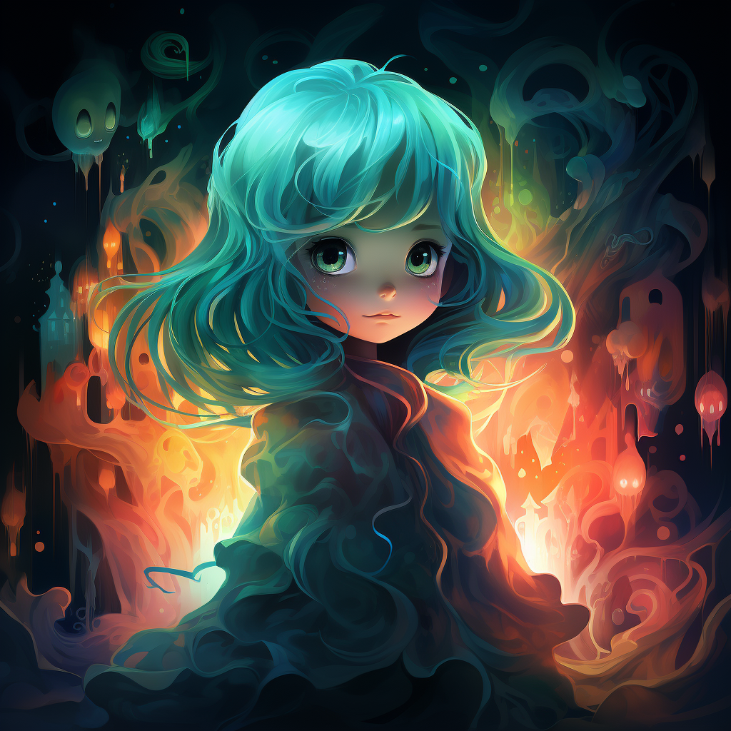 Child Female Ghost Abigail with Bright Colors