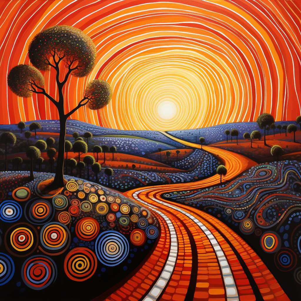 Aboriginal painting representing sustainability circles