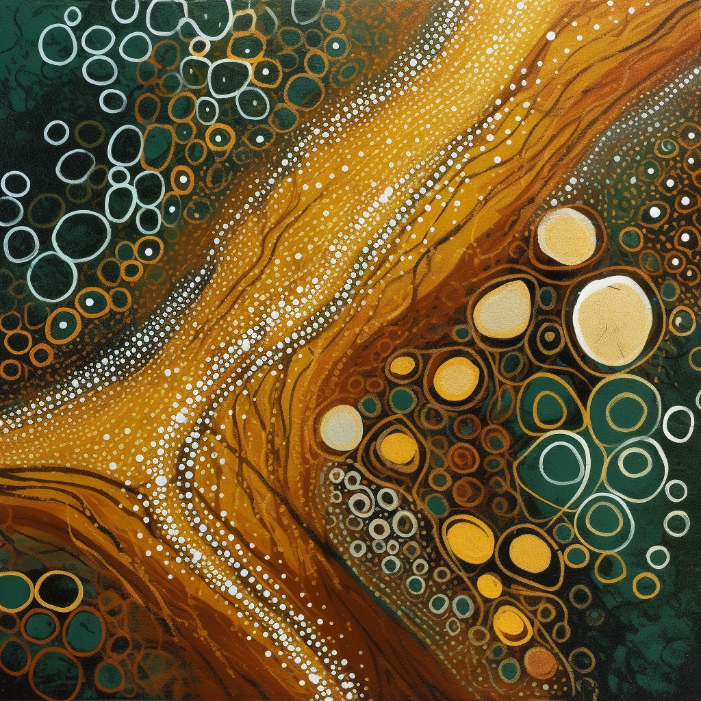 Abstract Aboriginal river painting art