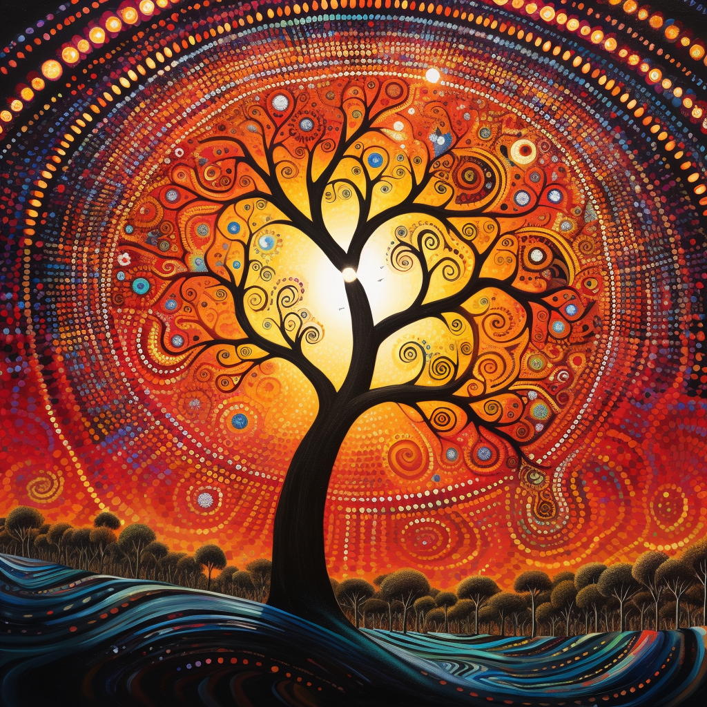 Beautiful Aboriginal tree representing feminine energy