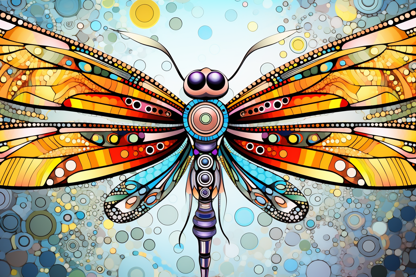 Intricate Dragonfly Totem Design