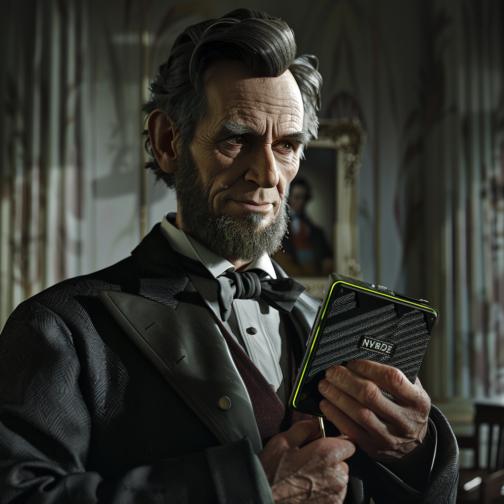 Abraham Lincoln with NVIDIA graphics card