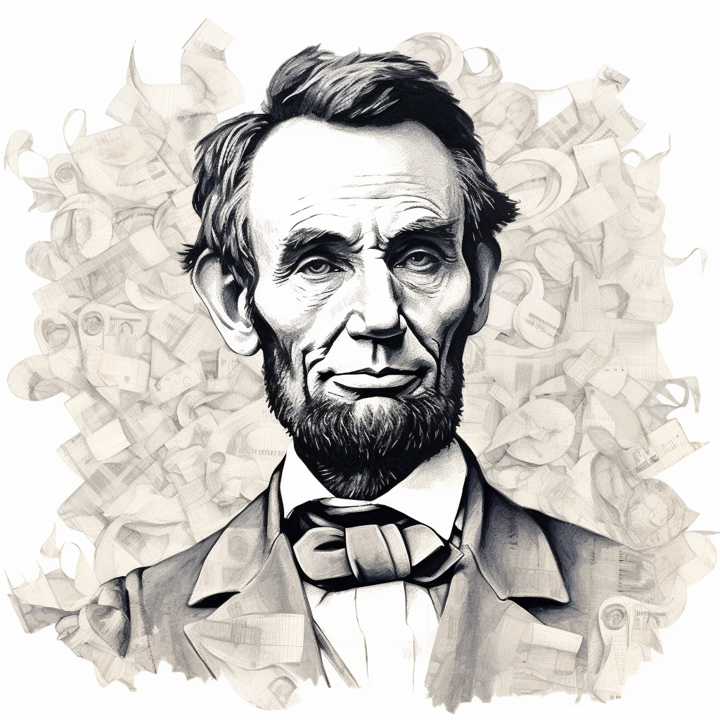 Abraham Lincoln currency portrait illustration