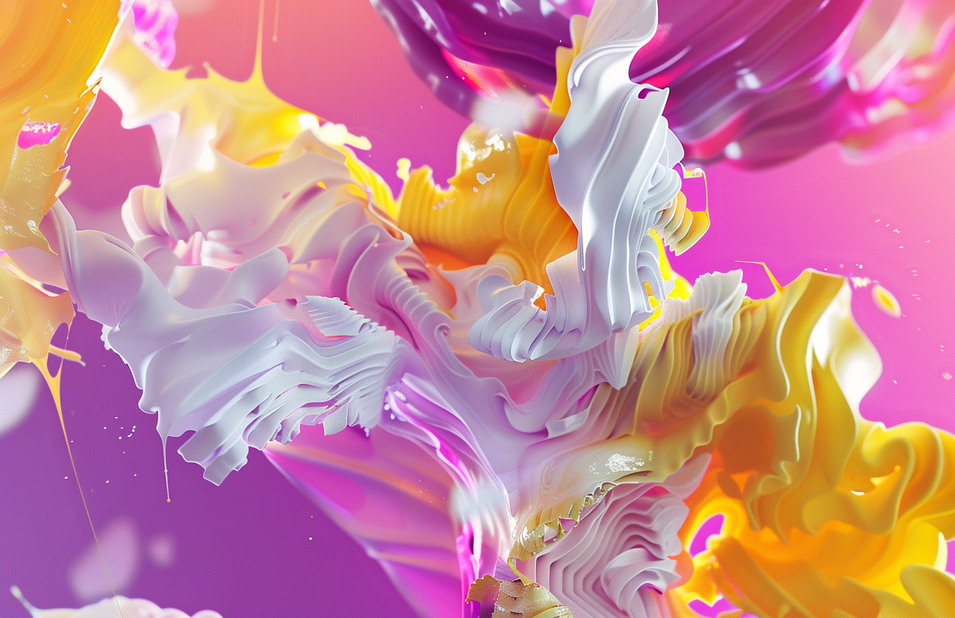 3D colorful abstract fractal shapes