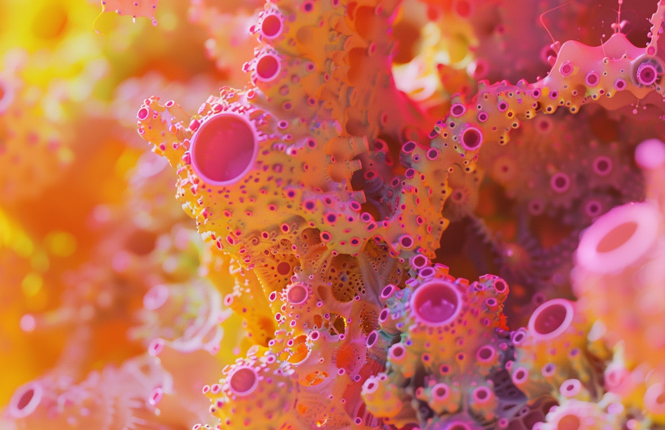 Colorful 3D fractals with gradient blur