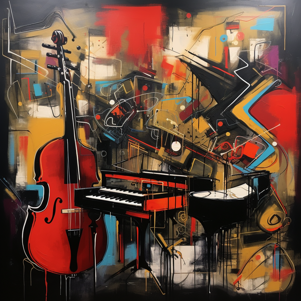 Abstract Band Playing Vibrant Jazz Music