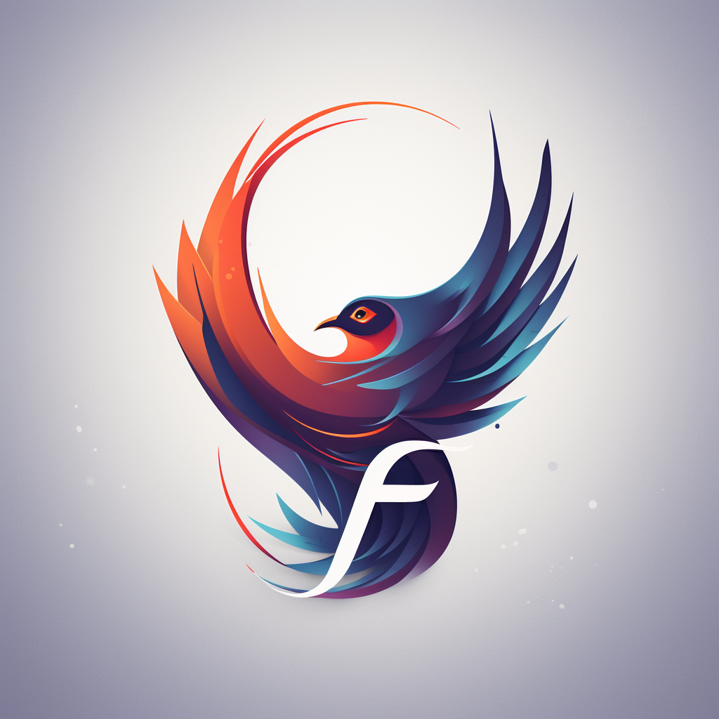 Abstract logo of birds wings resembling letter F