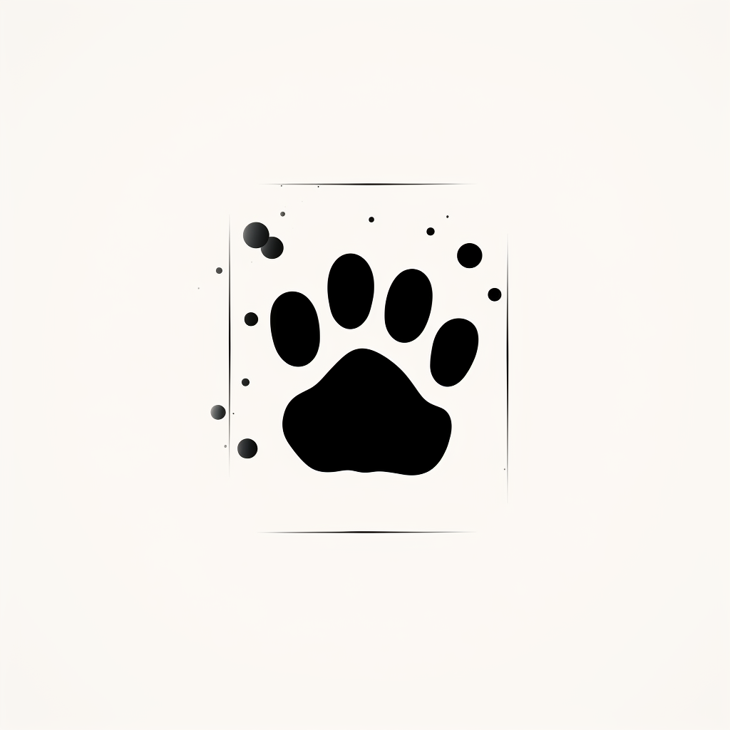 Black Dog Pawprint Polaroid Photo Logo