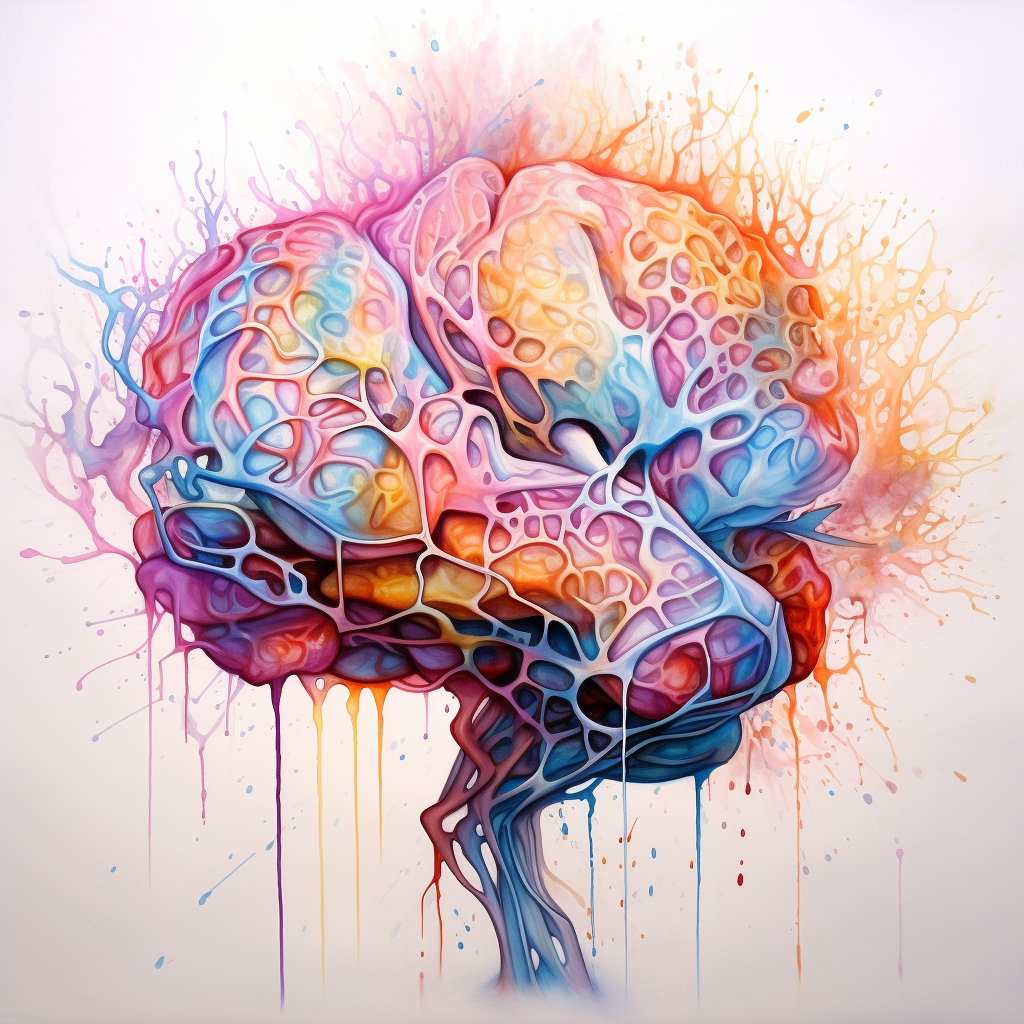 Colorful brain art painting