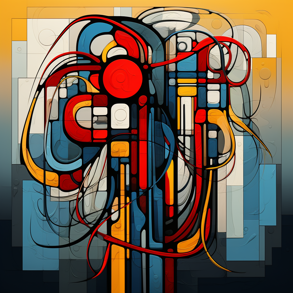 Abstract Cthulhu piet mondrian style Artwork