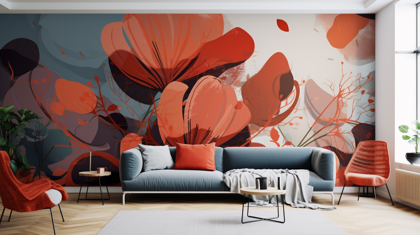 Colorful abstract mural artwork