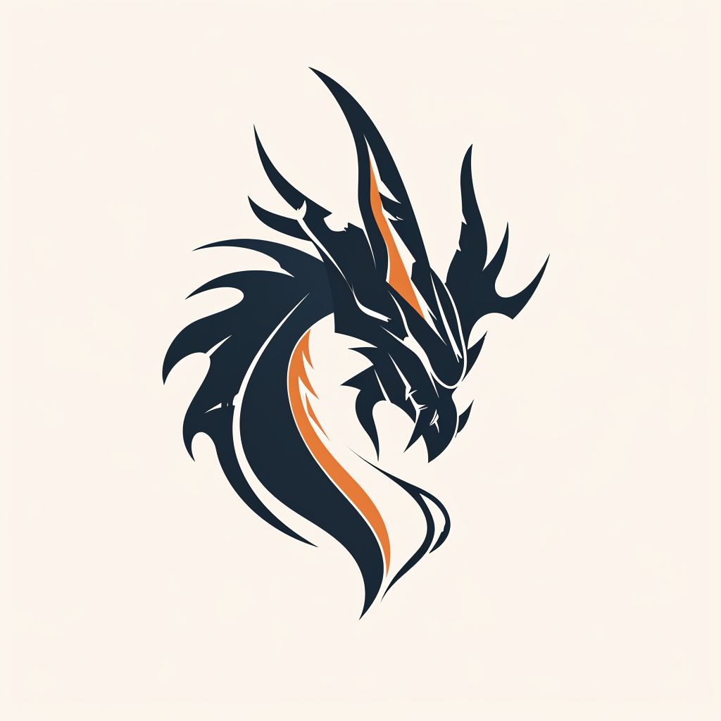 Simple abstract dragon head logo