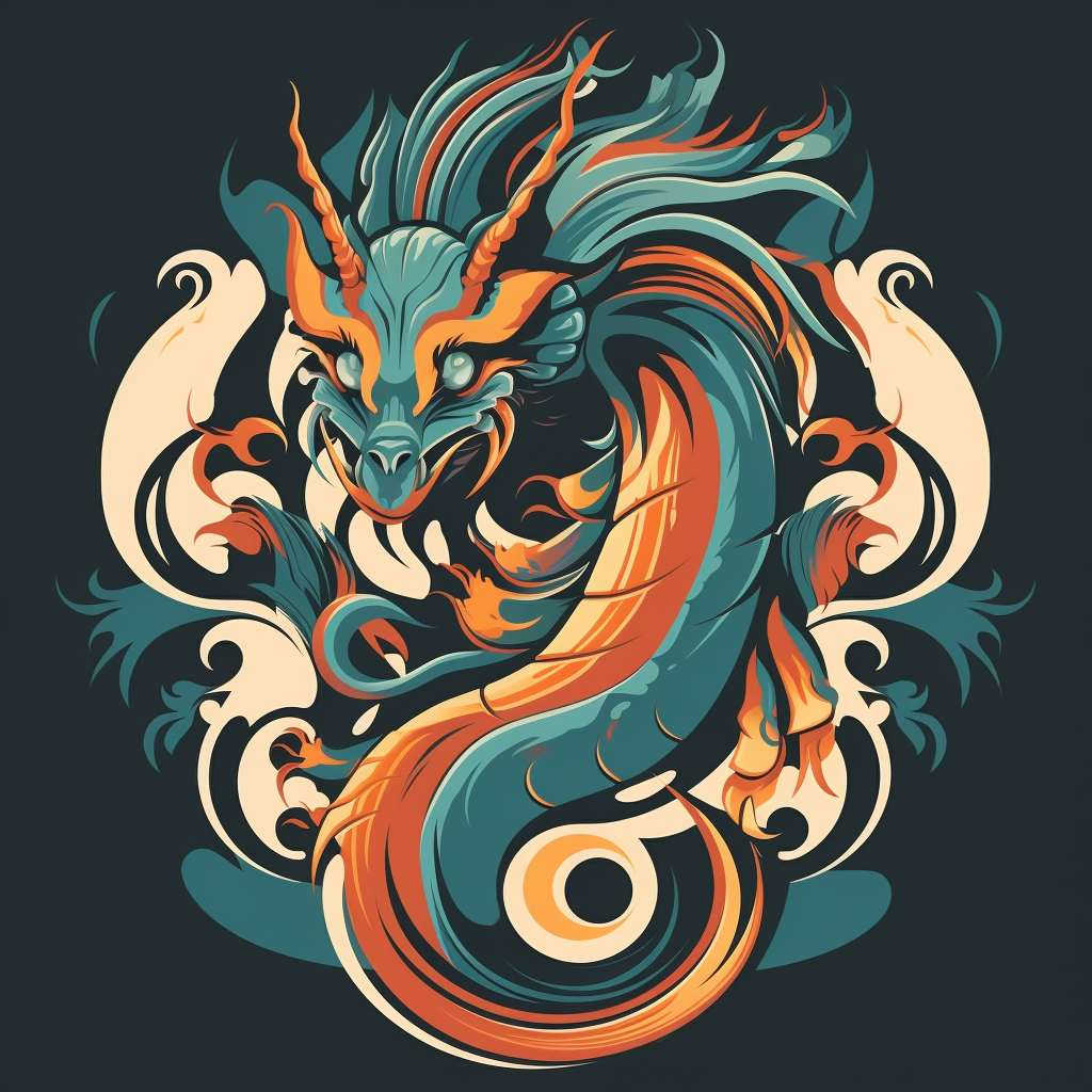 Abstract dragon tattoo illustration